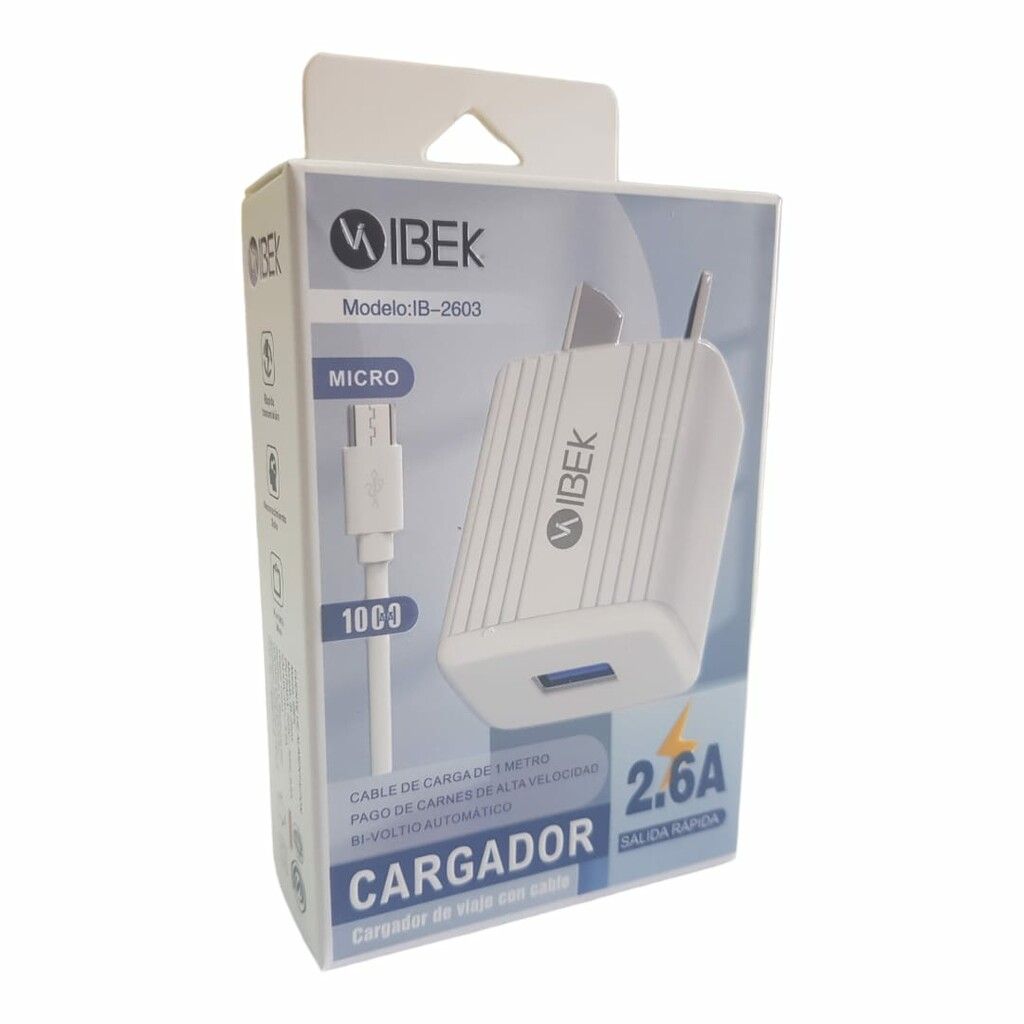 CARGADOR MIC USB 2.6 AMP 1 USB IBEK IB-2603
